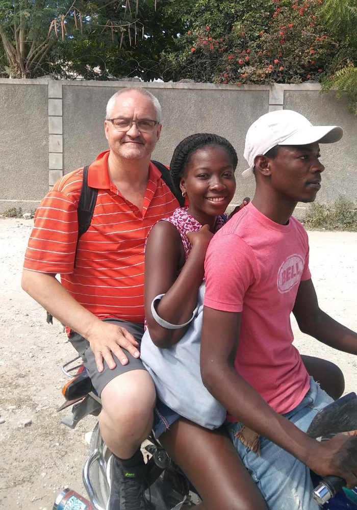 En moto taxi à Haiti